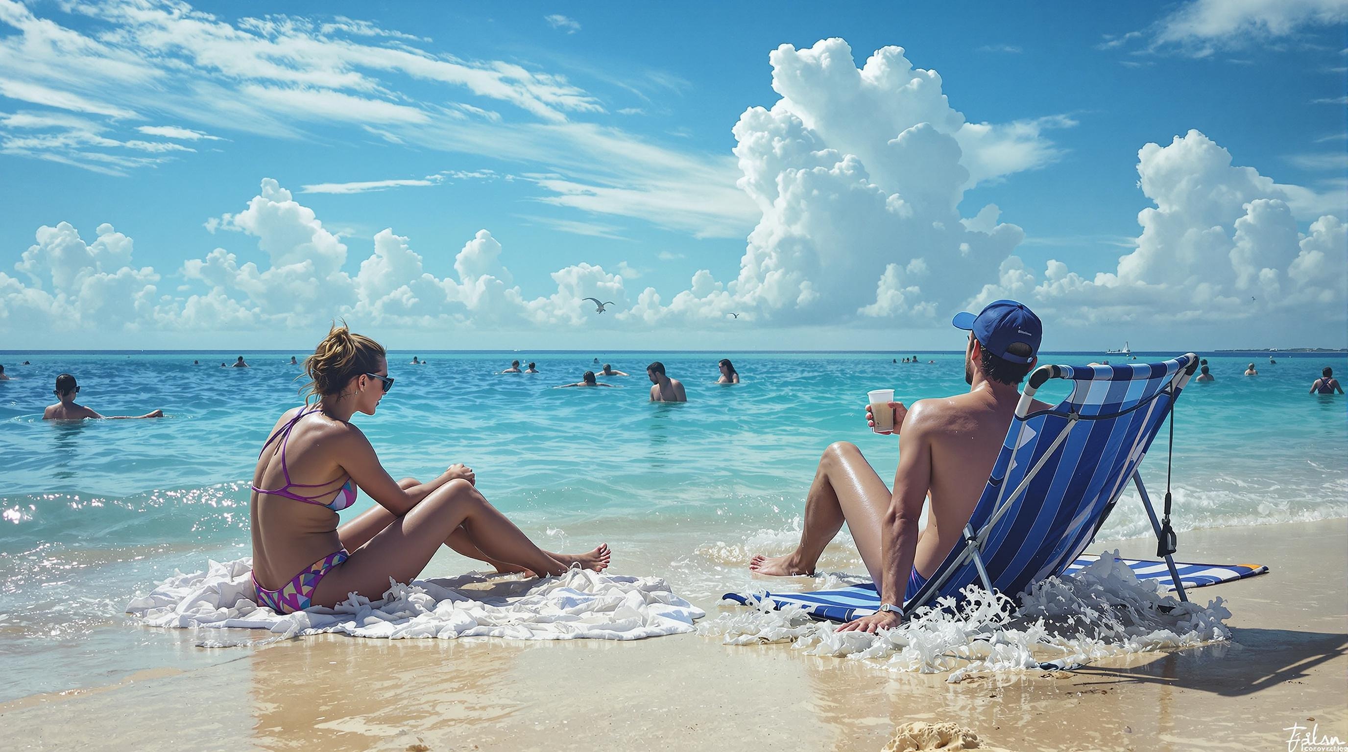 Imagen de una familia disfrutando de la playa